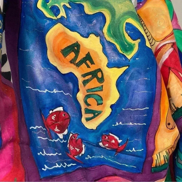 African Animals  Tapestry with curtain writing in English and Zulu - Picture 2 of 11